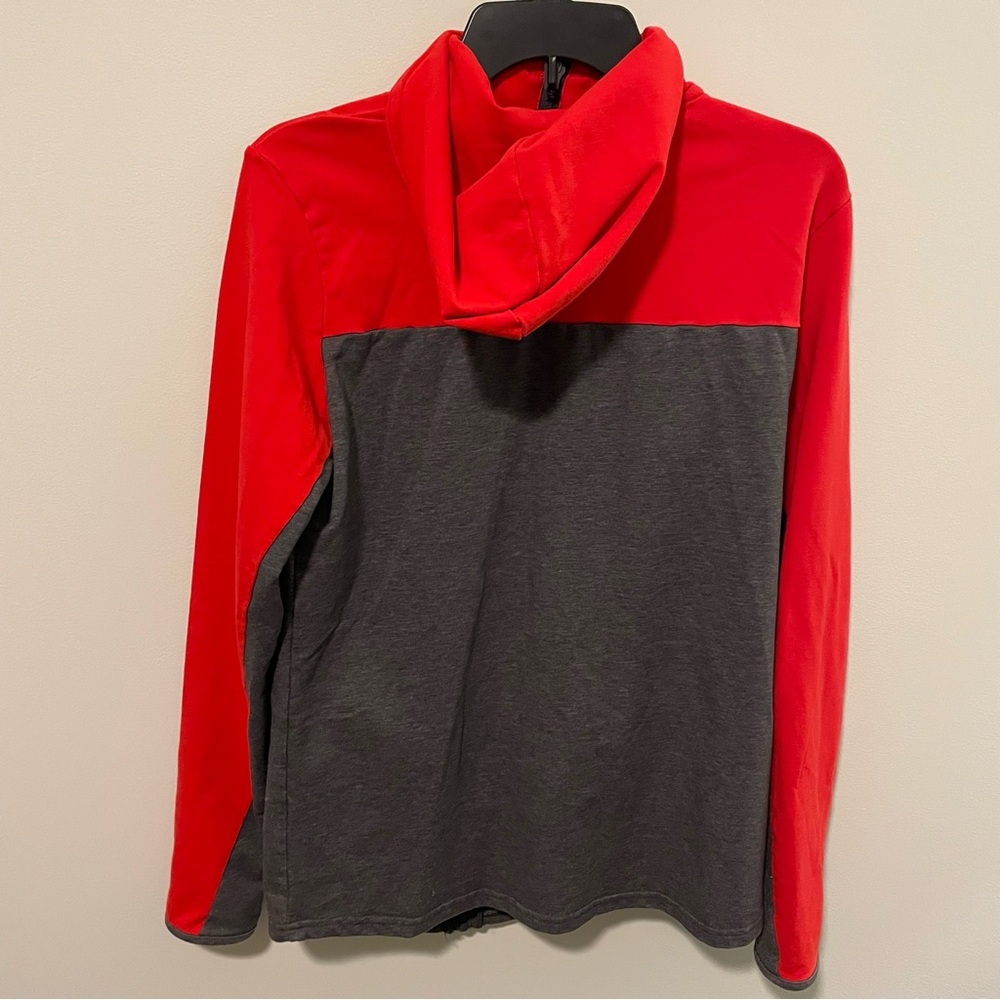 Gym Shark, Red and Gray Zip-Up Hoodie. Item # 11196 - Picture 3 of 3